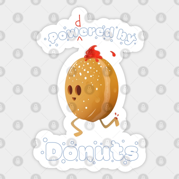 Powered (Powdered) by Donuts Sticker by 9bitshirts